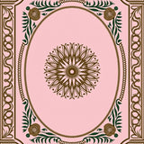 Rose Blossom Medallion Motif with Intertwined Petals and Delicate Vines(Pink)