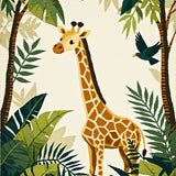 Giraffe Playtime Area with Jungle for Kids Rooms(Beige)