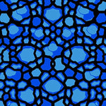 Hexagon Honeycomb Tessellation Modern Floor Accent with Polygon Shapes (Blue) - ODIKA