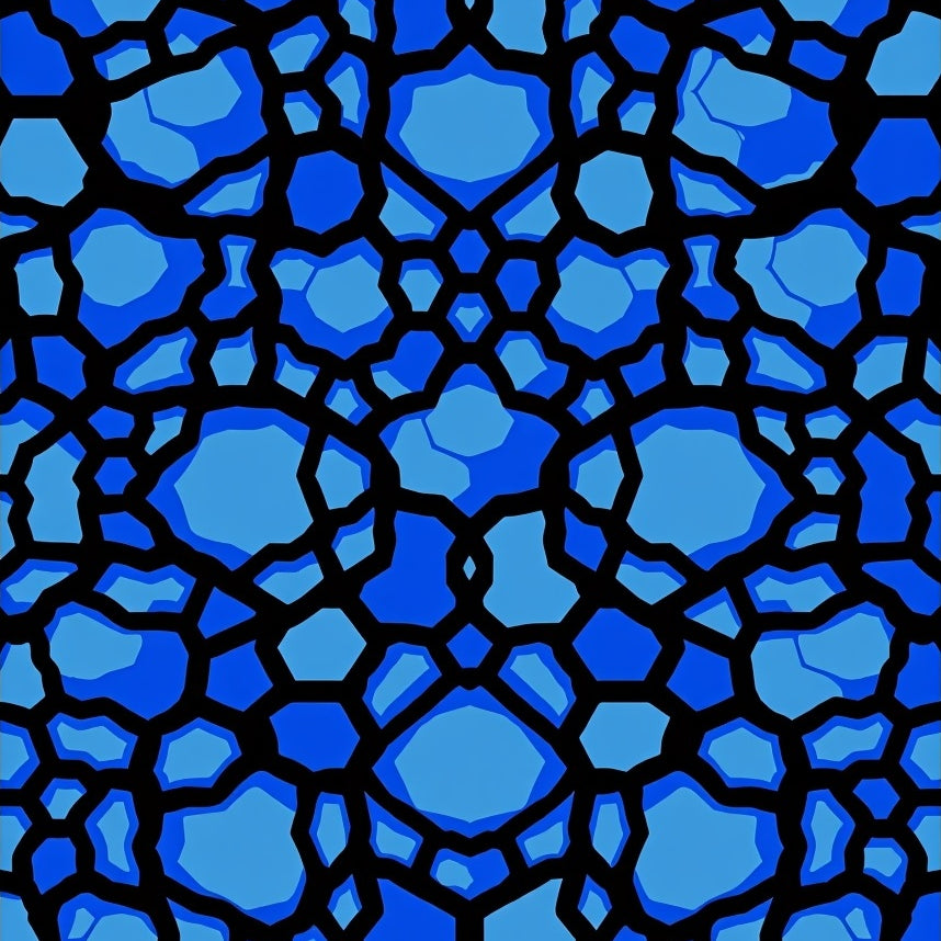 Hexagon Honeycomb Tessellation Modern Floor Accent with Polygon Shapes (Blue) - ODIKA