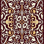 Art Nouveau Swirling Floral with Stylized Leaf Accents (Ivory) - ODIKA