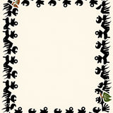 Reindeer Floor Covering with Nordic Forest Theme(Black)