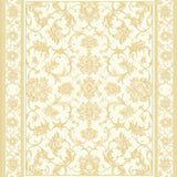 Elegant Scrollwork Cream Beige Area with Timeless Damask Motifs(Beige)