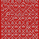 Vintage Inspired Cane Crosshatch with Gingerbread Man Accents(Red)