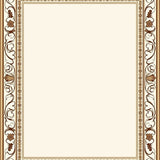 Ornamental Scrollwork Framed By Repeating Floral Borders(Beige)