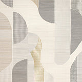 Linear Ripple Beige Grey Runner Area Modern Wavy Striped(Beige)