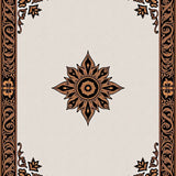Old World Ornamental Featuring Symmetrical Interwoven Accents(Ivory)