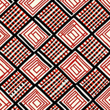 Modern Tartan with Abstract Plaid Crosshatch(Black)