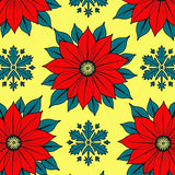 Poinsettia Blossom Tapestry with Floral Holiday Celebration(Red)