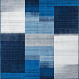 Elegant Geometric Area Featuring Deep Blue and Silver Accents(Blue)