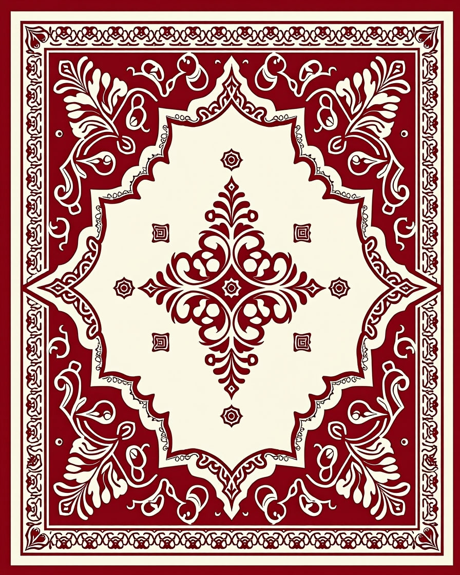 Handwoven Damask Blossom With Eclectic Charm (Red) - ODIKA