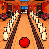 Cartoon Bowling Alley Lane Pins Ball(Orange)