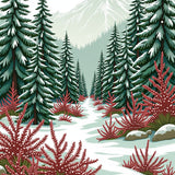 Woodland Winter Scene Decorative Embellishment(Green)