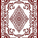 Arabesque Damask Flourish Scrollwork Elegant Timeless(Red)