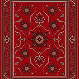 Mystical Arabesque Botanic Labyrinth With Curved Borders(Red)