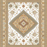 Geometric Diamond Medallion Area Earthy Toned Centerpiece(White)