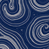Abstract Wavy Brushstroke Artistic Contemporary Textured (Blue)