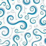Abstract Smoke Plume with Wispy Spiral Motifs (Blue) - ODIKA