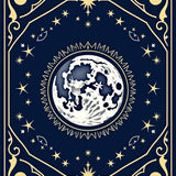 Enchanted Lunar Eclipse Constellation Magical Starry Artwork(Navy Blue)