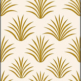 Art Inspired Interlocking Fan Design with Subtle Metallic Highlights (Ivory)