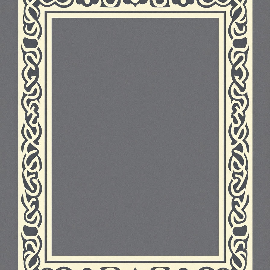 Elegant Border Design with Intertwined Motifs and Subtle Accents (Beige) - ODIKA