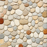 Hearthside Serenity Featuring Abstract Pebble Mosaic and Warm Neutral Shades(Beige)