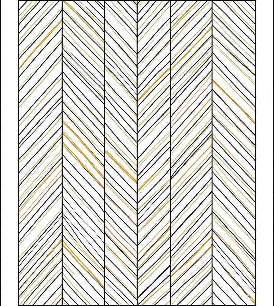 Modern Chevron Stream with Minimalist Motifs (White) - ODIKA