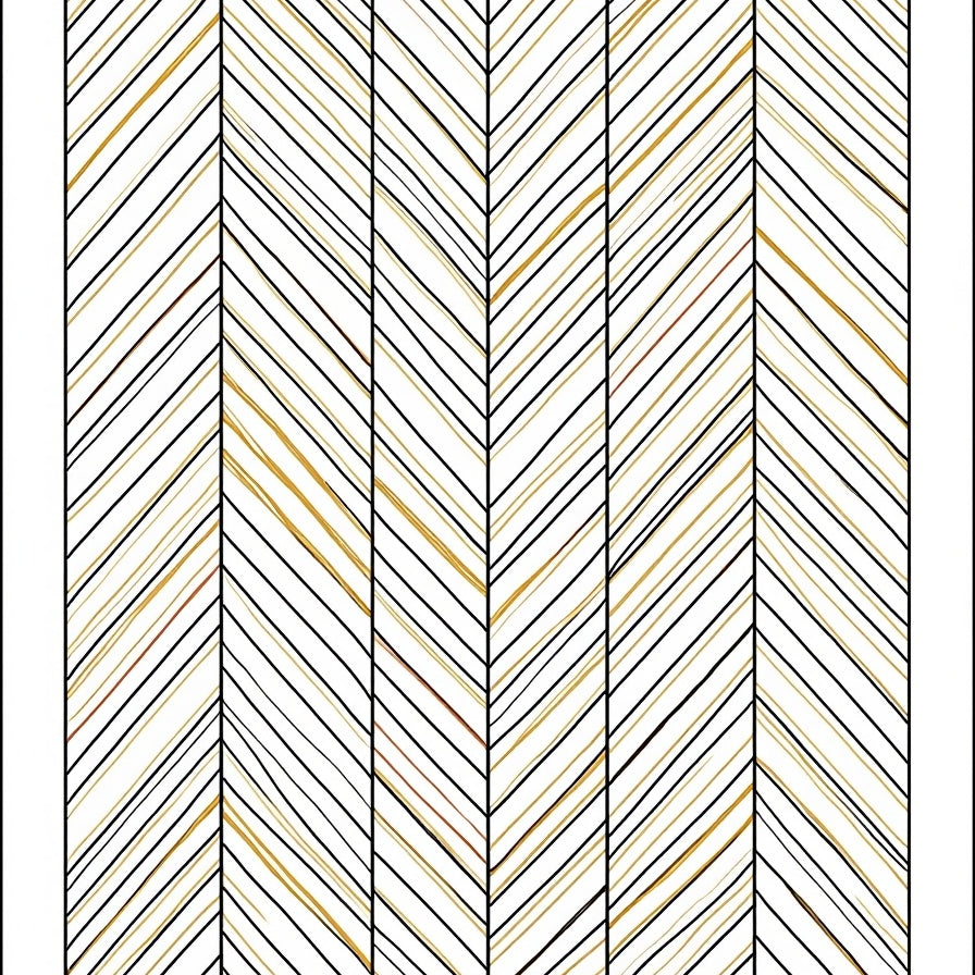 Modern Chevron Stream with Minimalist Motifs (White) - ODIKA