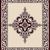 Contemporary Scrollwork Featuring Ornamental Fretwork And Central Medallion (Brown)
