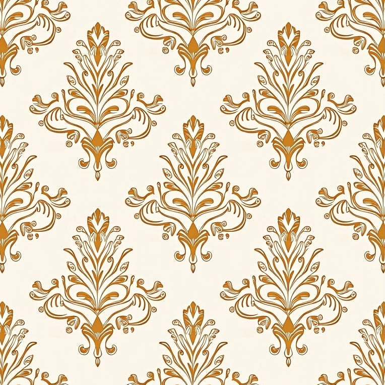 Damask Paisley Flourish with Swirling Teardrop (Ivory) - ODIKA