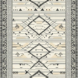 Black and Beige With Interlocking Tribal Lines(Beige)