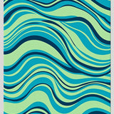Abstract Ocean Current Ripples with Fluid Water Movement (Blue)