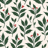 Joyful Elegant Holly Berry Vine Textile Treasure(Green)