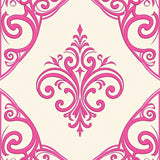 Abstract Damask Scrollwork with Neutral Tones (Pink)