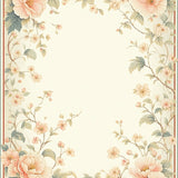 Pastel Floral Blossom Area with Vintage Inspired Botanical Design(Beige)