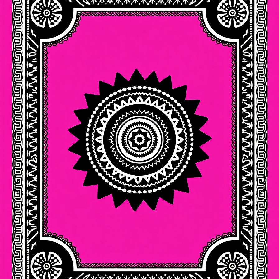 Ancestral Medallion Jacquard Symphony (Pink) - ODIKA