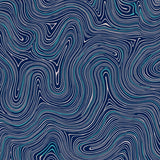 Contemporary Wave Motif Featuring Interlocking Ripple Lines (Blue)