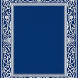 Botanical Scrollwork with Intricate Interlocking Borders (Blue)