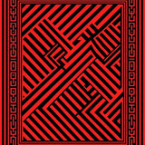 Heritage Crosshatch with Traditional Design(Red)