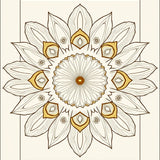 Burst with Radiating Petal Framework Textile Art (Ivory)