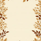 Brown Area Elegant Leaf Print(Beige)