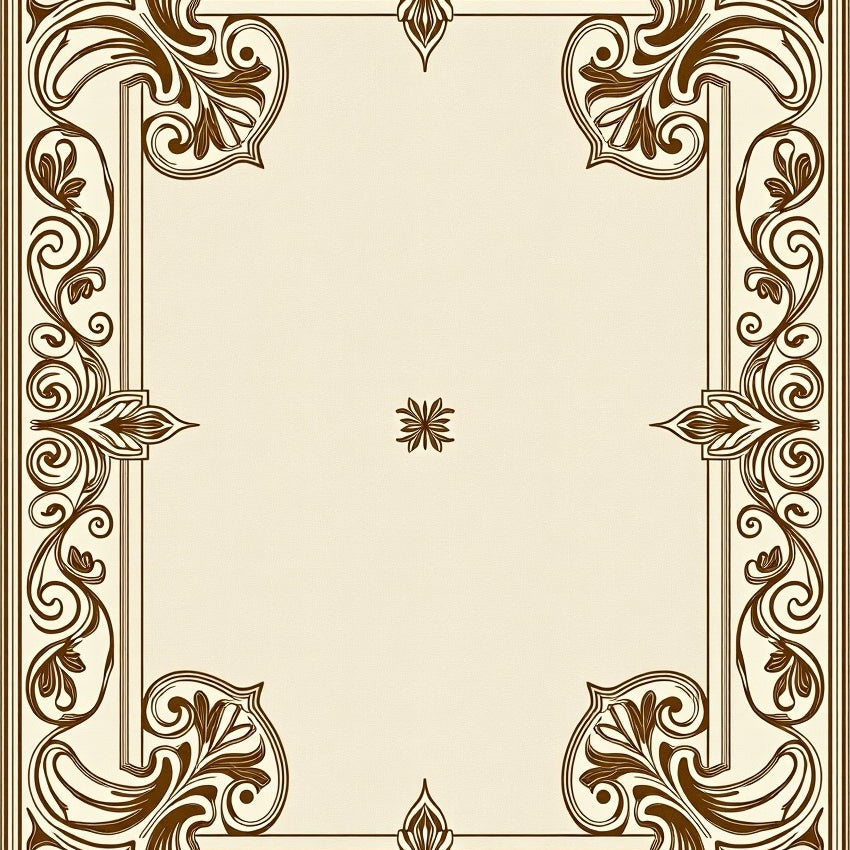 Vintage Damask Scrollwork Anti Slip Machine Office (Beige) - ODIKA