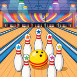 Cartoon Smiley Bowling Ball Strike Setup(Brown)