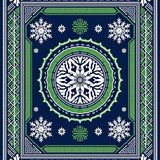 Snowflake Medallion Motif with Trellis and Nordic Accents(Blue)