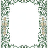 Delicate Floral Vines Design Showcasing Ornate Botanical Details(Green)