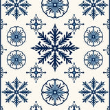 Snowflake Medallion with Intricate Crystalline Details Area(Blue)