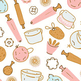 Christmas Baking Theme Duo Sweet Treat Floor Covering(Pink)