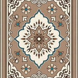 Arabesque Tile Motif with Flowing Botanical Accents(Brown)