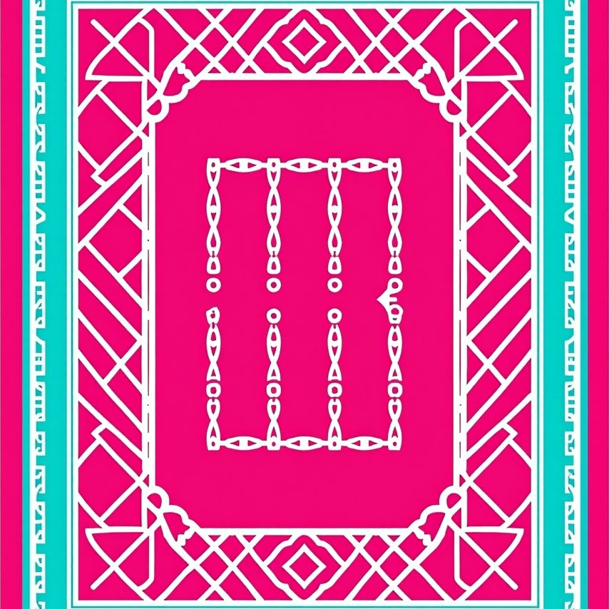 Elegant Lattice Framework Border Classic Symmetrical Motif (Pink) - ODIKA