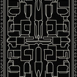 Kasbah Maze Motif with Abstract Interlocking Lines and Minimalist Dots (Black) - ODIKA